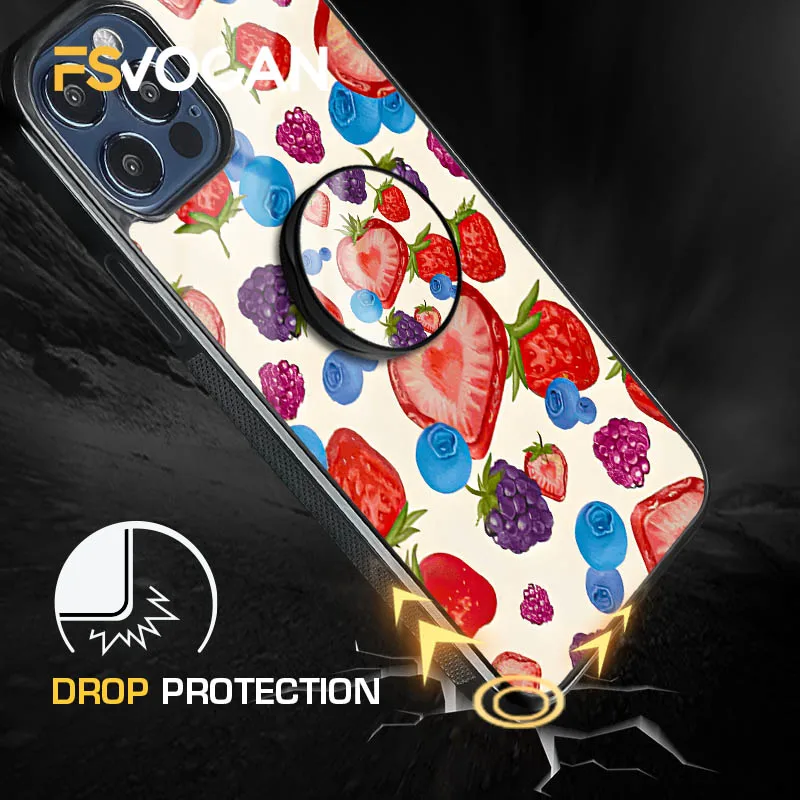 Держатель для телефона с цветами и мрамором iPhone 15 14 13 12 11 Pro Max Plus защитные