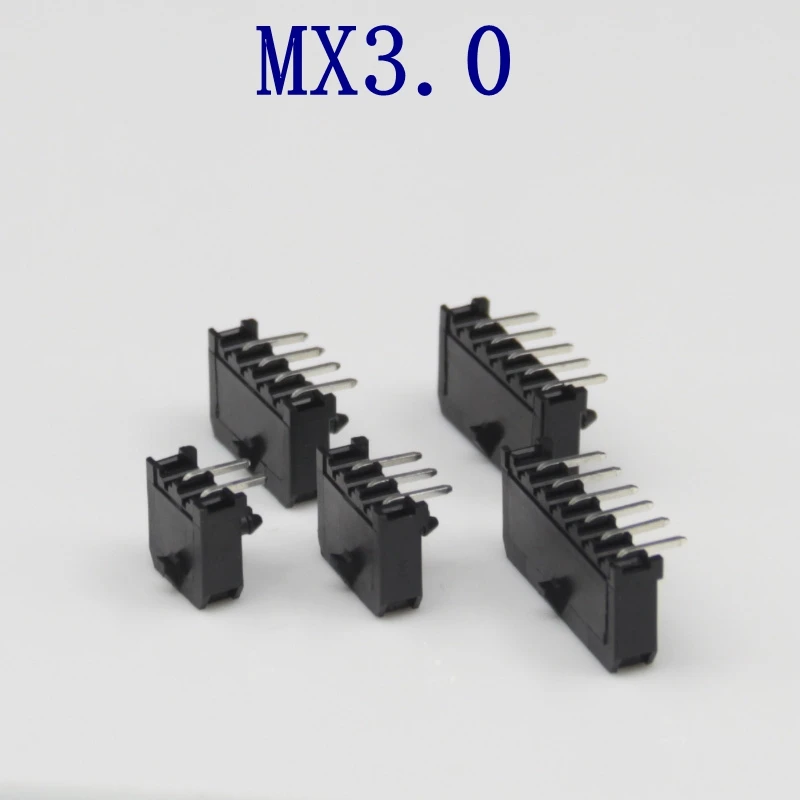 

10PCS Micro-Fit 3.0 mm Connector Single Row Curved needle Pin Header 2/3/4/5/6/8 Pin MX3.0 43650 Type Socket