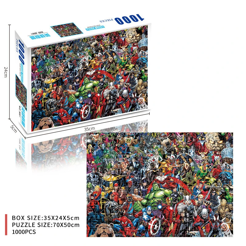 Пазлы Marvel для взрослых 1000 штук бумажные искусственные интеллектуальные