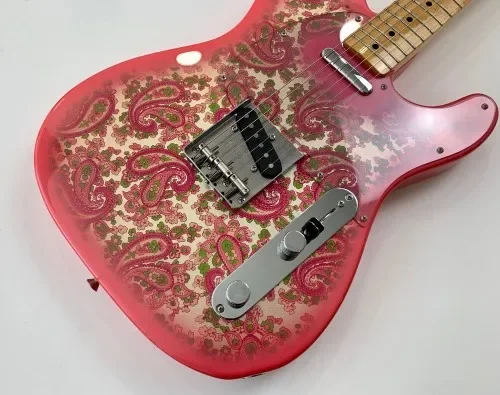 

James Burton Pink Gold Paisley Flower Electric Guitar Maple Neck & Fingerboard Black Dot Inlay Vintage Tuners Aryclic Pickguard