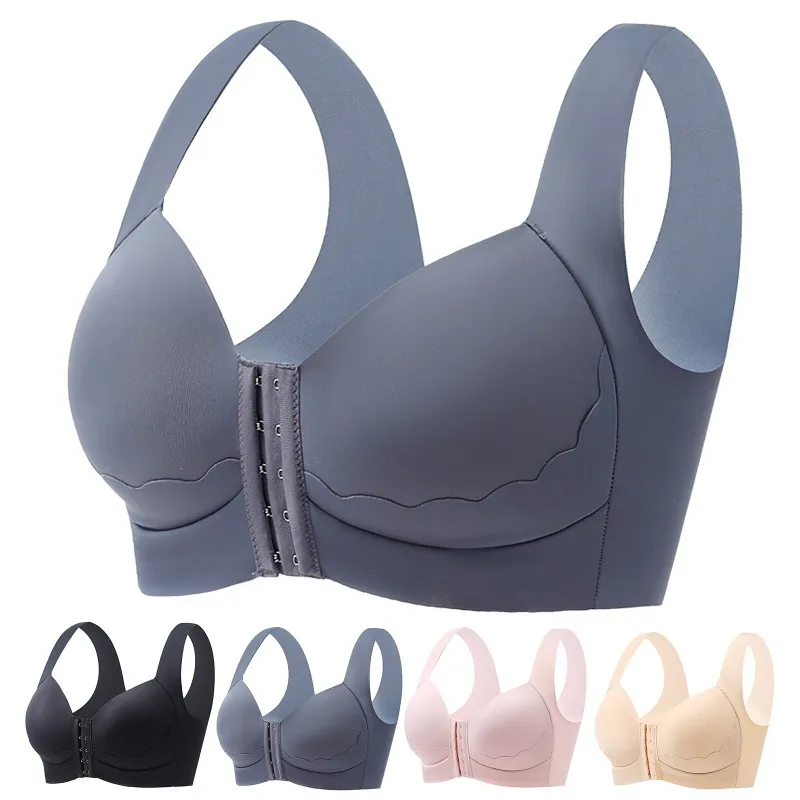 

Women Front Closure Bras Plus Size Lingerie Thin Bralette Sports Bra Comfortable Underwear Solid Color Brasieres Para Mujer