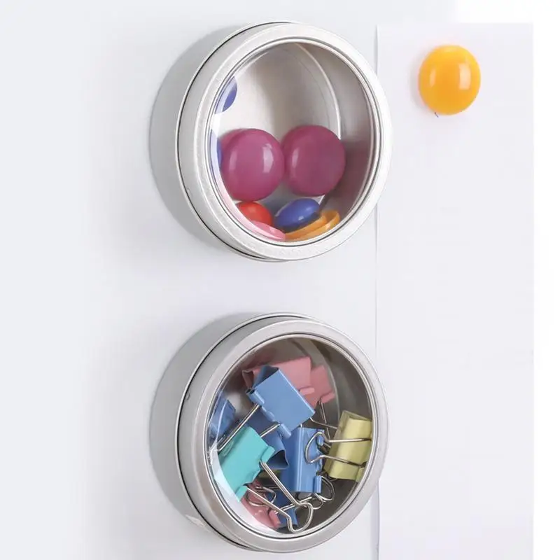 

Magnet Spice Tin Spice Jar Container Stainless Steel Seasoning Pot Set Household Bottle Tins Spice Seasoning With Clear Lid