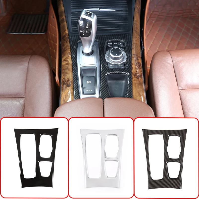 

Car Styling For BMW X5 E70 X6 E71 2010-2013 Central Control Gear Shift Panel Multimedia Buttons Frame Cover Trim ABS Accessories