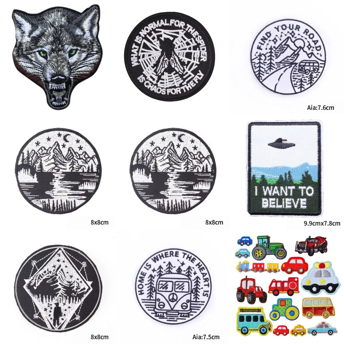 

Cartoon Wolf Sticker Animal Patches for Clothes Girls Boys Favorite Embroidery Appliques Child Clothing Accessories