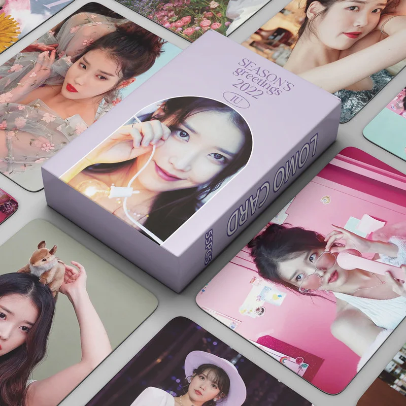 

54 шт./компл. Kpop IU Фотокарточка новый альбом LILAC Lomo открытки Lee Ji Eun фотокарточки коллекция 2022 морские поздравления HD коллекция