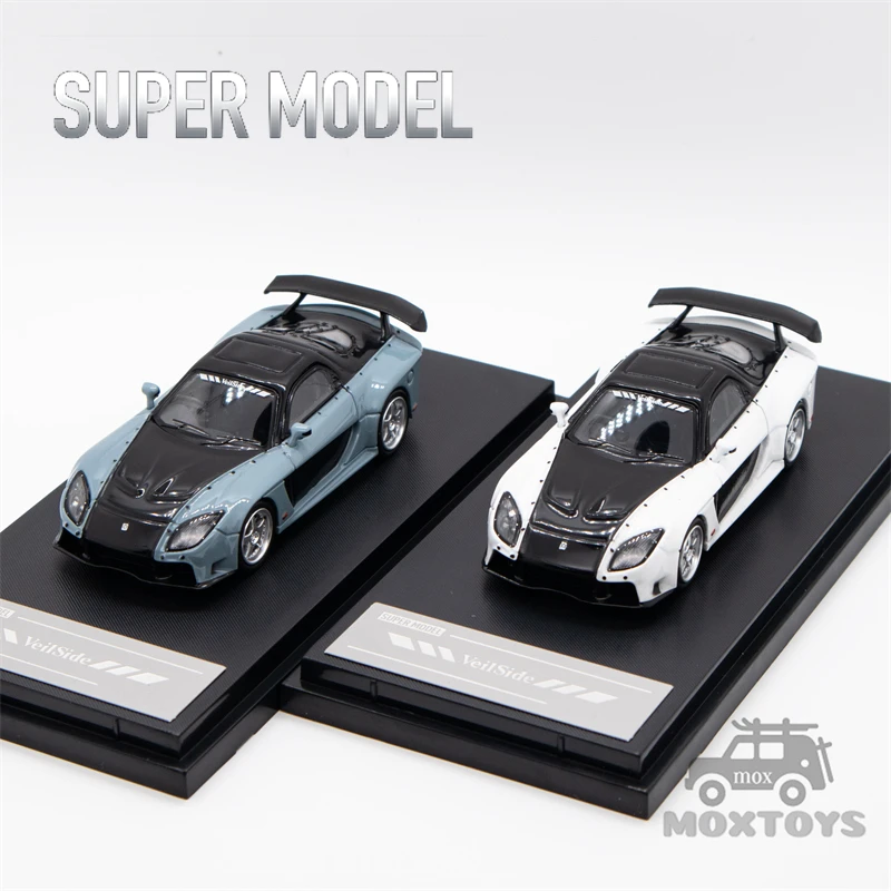 

Супермодель 1:64 Mazda RX7, звуковая сторона, белая/серая ограниченная модель автомобиля