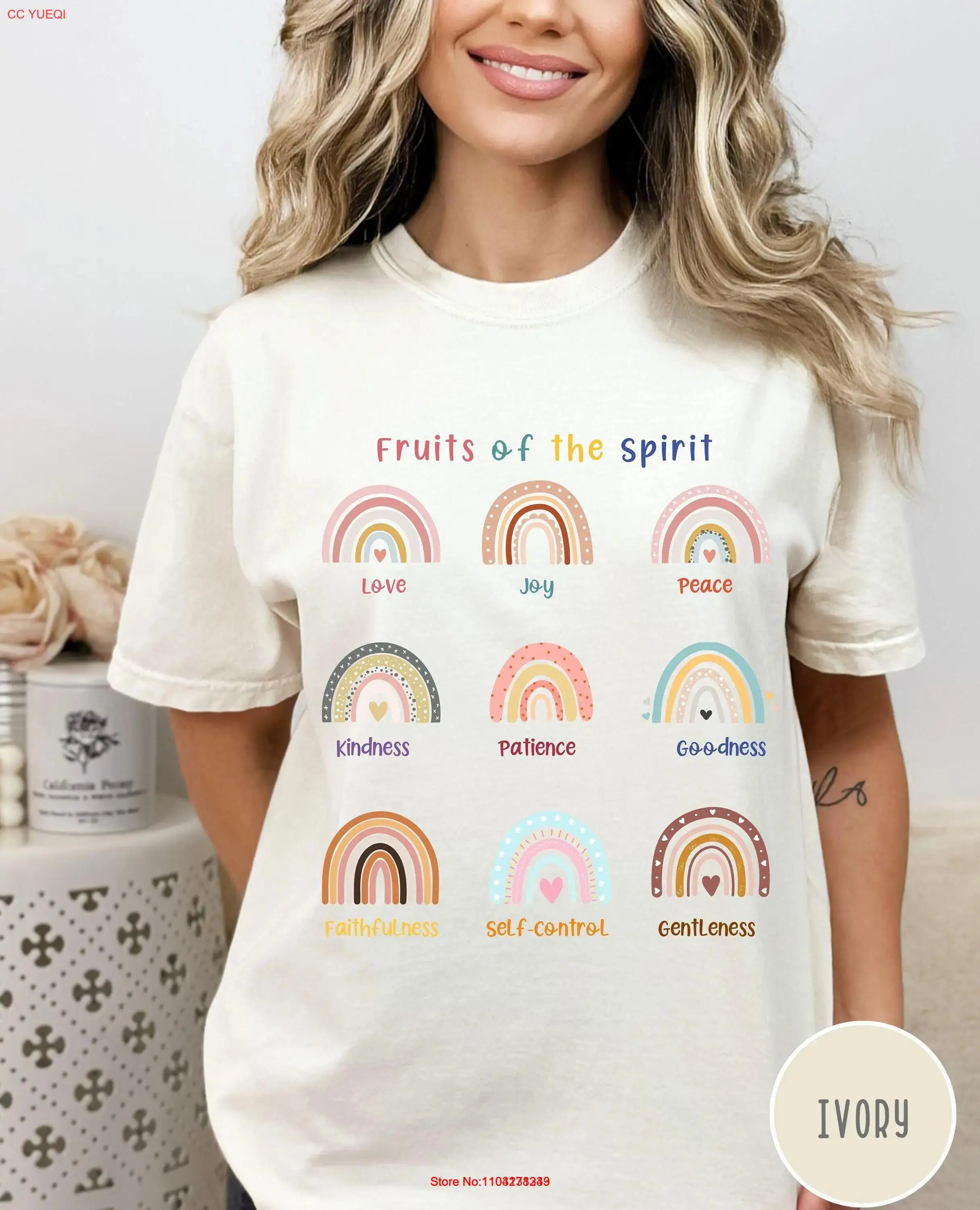 Комфортная футболка Фрукты дух большого размера христианские рубашки