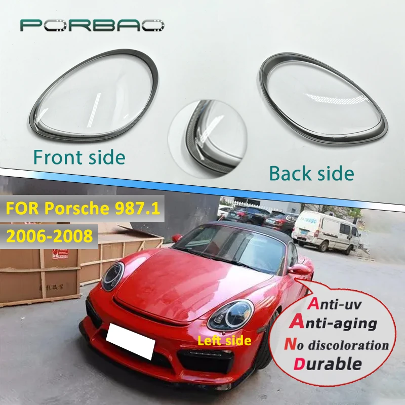 

PORBAO Headlight Cover Lamp Headlamp Shell Mask Lampshade Lens Glass Headlamp For Porsche 987.1 2006-2008 Car Replacement Parts