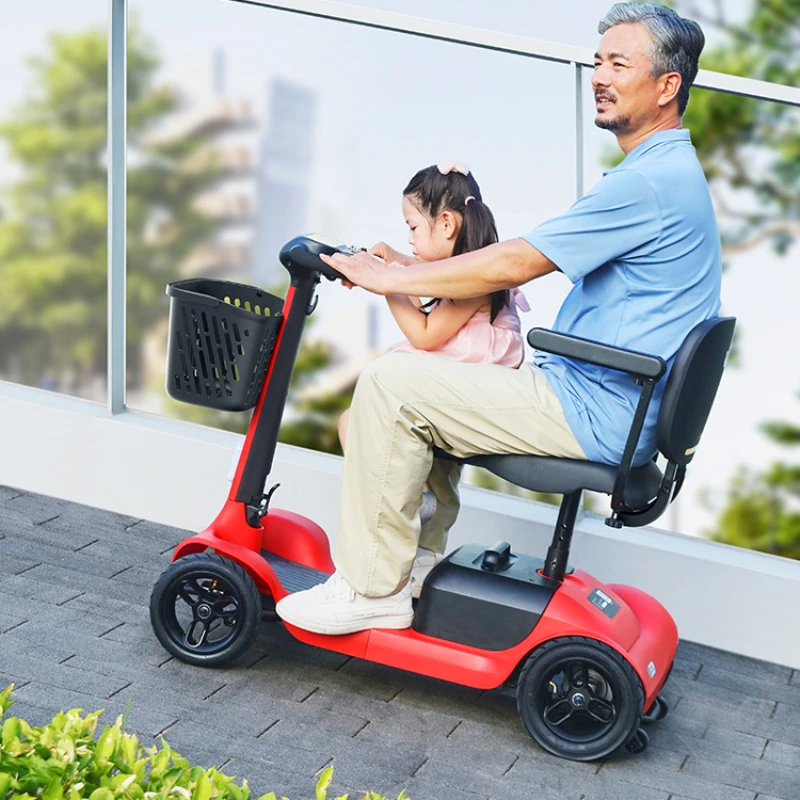 Самокат для пожилых людей четырехколесный электрический автомобиль инвалидов с