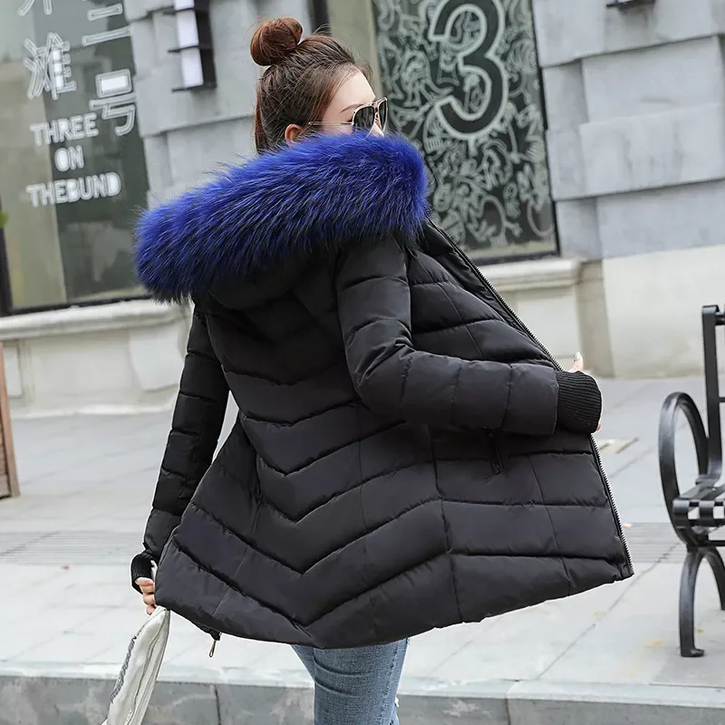 Long Parka Women Thicken Warm Jackets Female Waterproof Snow Wear Coat Large Fur Collar Cotton Clothing Hooded