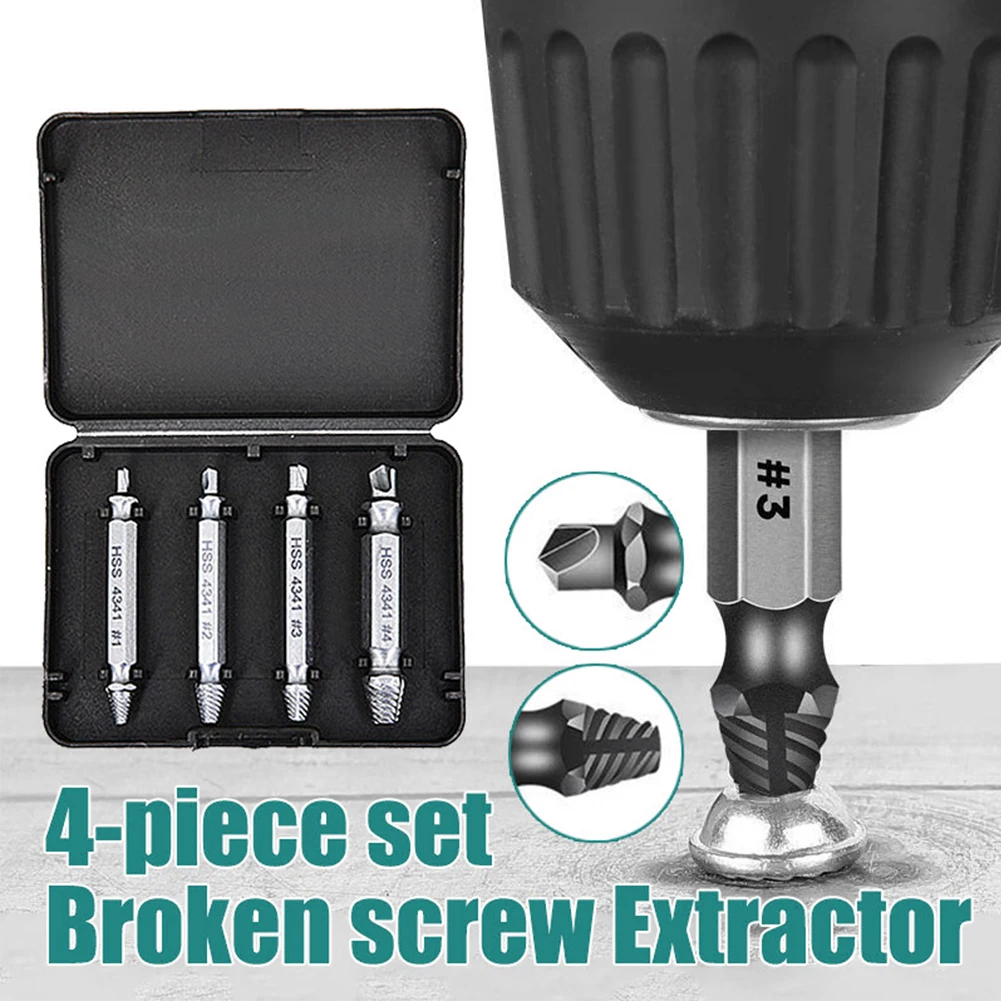 

HHS Double Ended Screw Extractor Drill Bit Extractor Damaged Screw Extractor Drill Set Broken Speed Out Bolt Extractor Bolt Stud