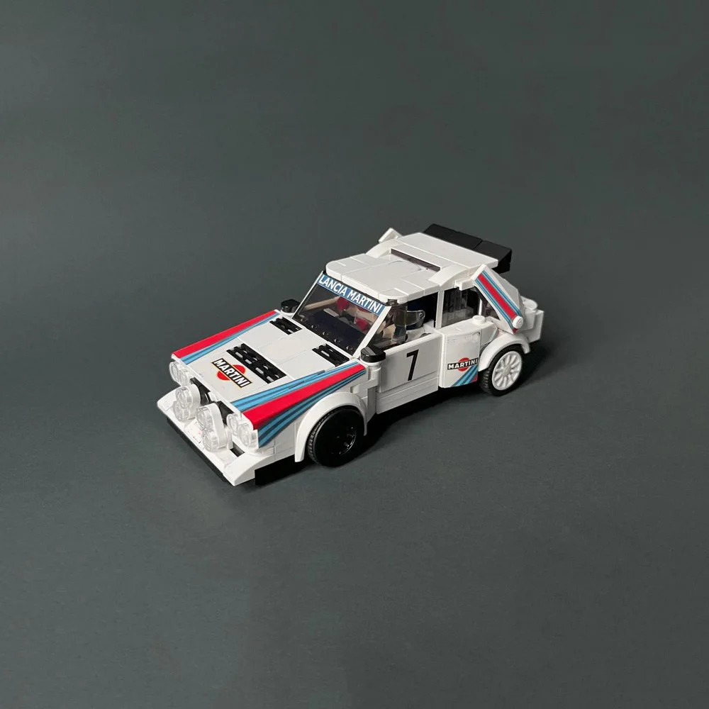 Фото Гараж 419 шт. MOC Champio Lancia Delta S4 строительные блоки сборка модели игрушечный кирпич детские подарки на день рождения с наклейками №2