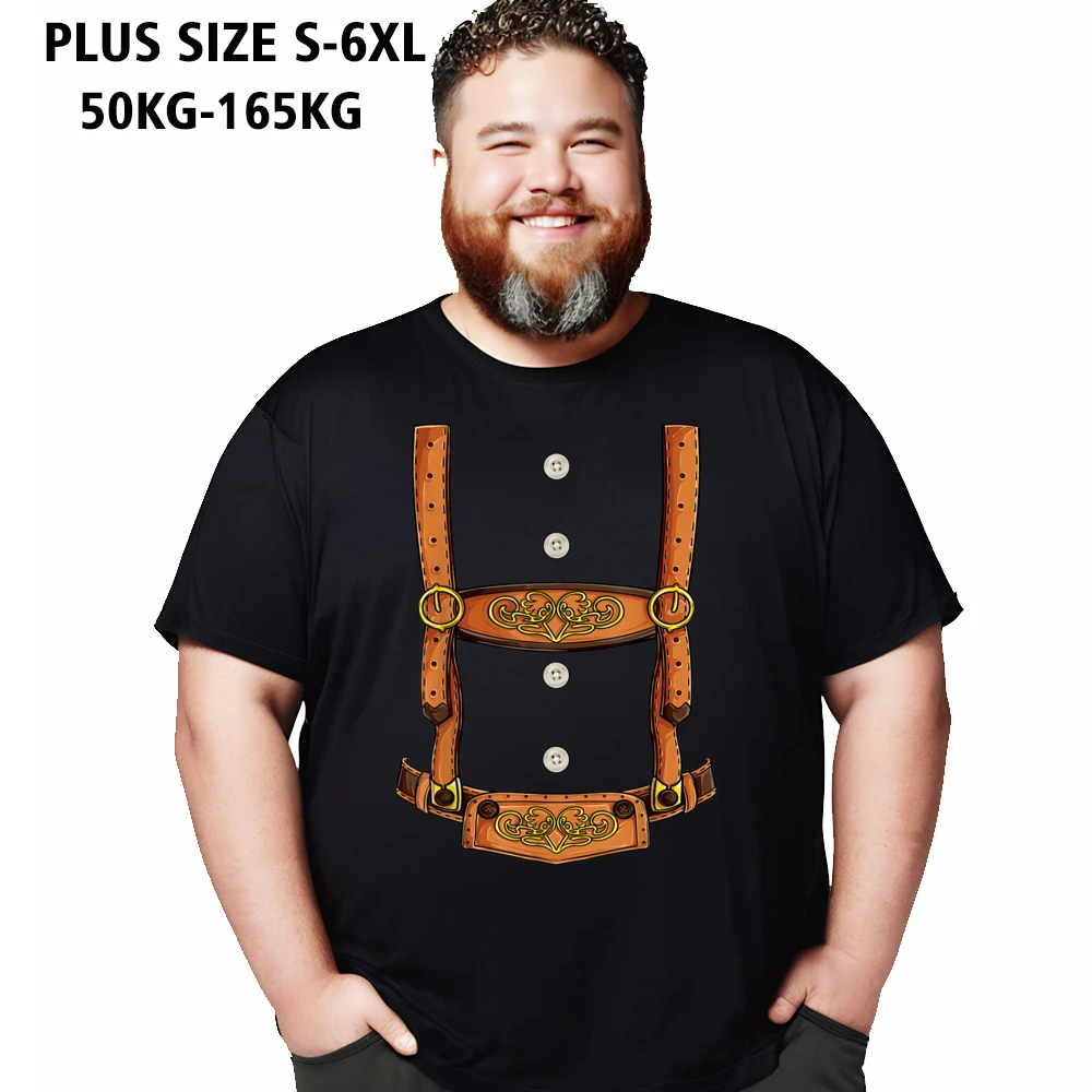 Lederhosen Costume T Shirt Oktoberfest Tops &amp Tees Oversized O Neck Tshirts Street Short Sleeve Pure Cotton Woman Tee-Shirts