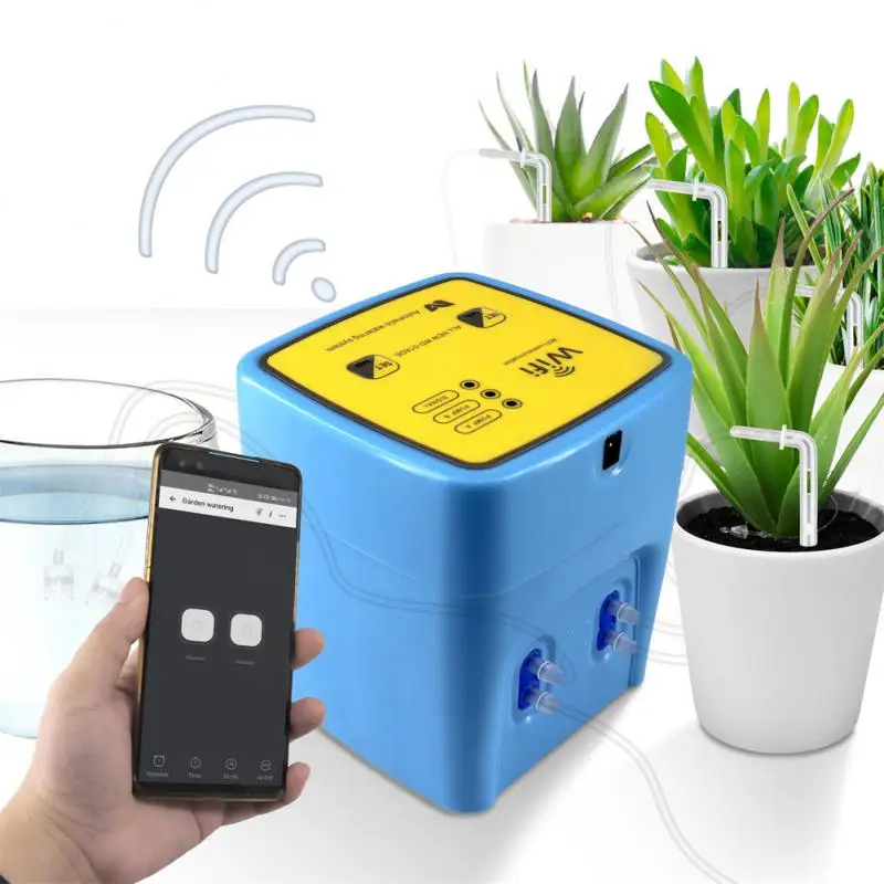 

Automatic Drip Irrigation System Timers Remote Control Double Pump Irrigator Ewelink App Control For Garden Plant Flower WIFI