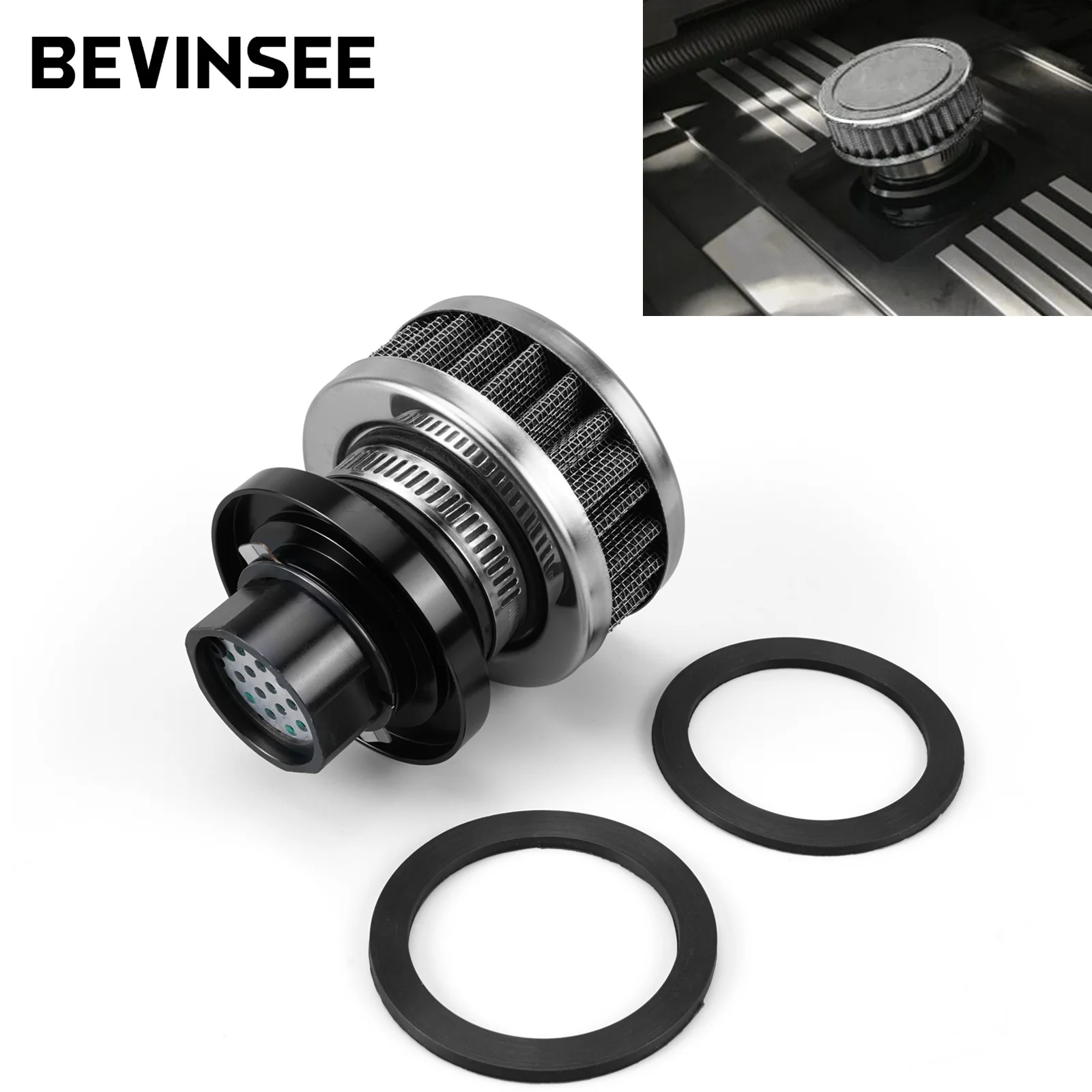 

Крышка маслозаливной горловины BEVINSEE, односторонняя крышка, сапун картера для BMW N54 E90 E92 E93 E91 E82 E88 E60 E61 Z4 E89 135i 335i 335is 535i