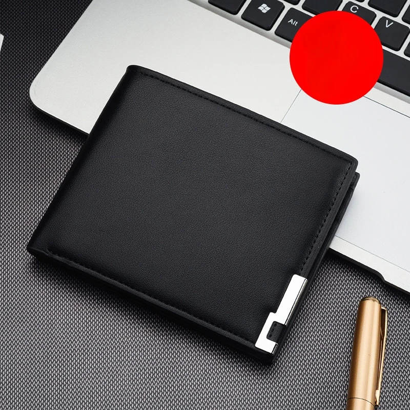 

The New Men's Short Paragraph Wallet Iron Edge Korean Version of The Youth Male Horizontal Money Clip Trend Card Bag