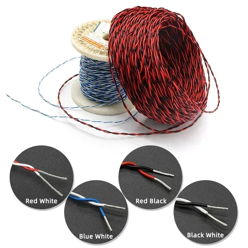 2/5/10 м AFS200 PTFE провод 2 штырька 26/25/24/22/20/18/17/15/13AWG высокотемпературный DIY FEP скрученный