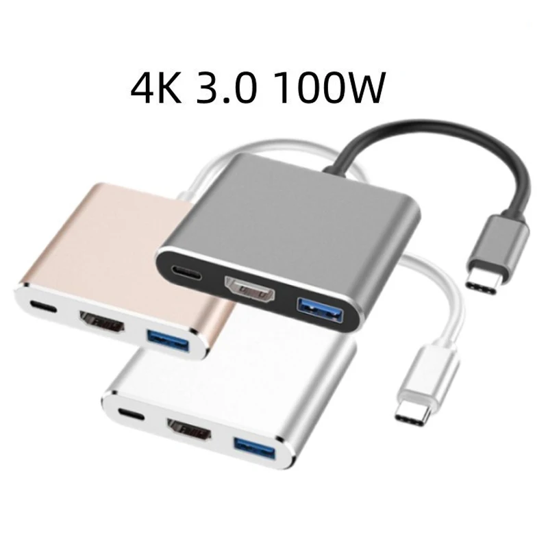 

Type-c To 4KHdmi Three-In-One Docking Station+Usb+Pd Laptop Hub Docking Station for PC Mobile Phone