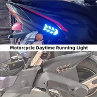 2pcs motorcycle drl daytime running light waterproof universal 12v auto headlight sequential turn signal yellow flow day light