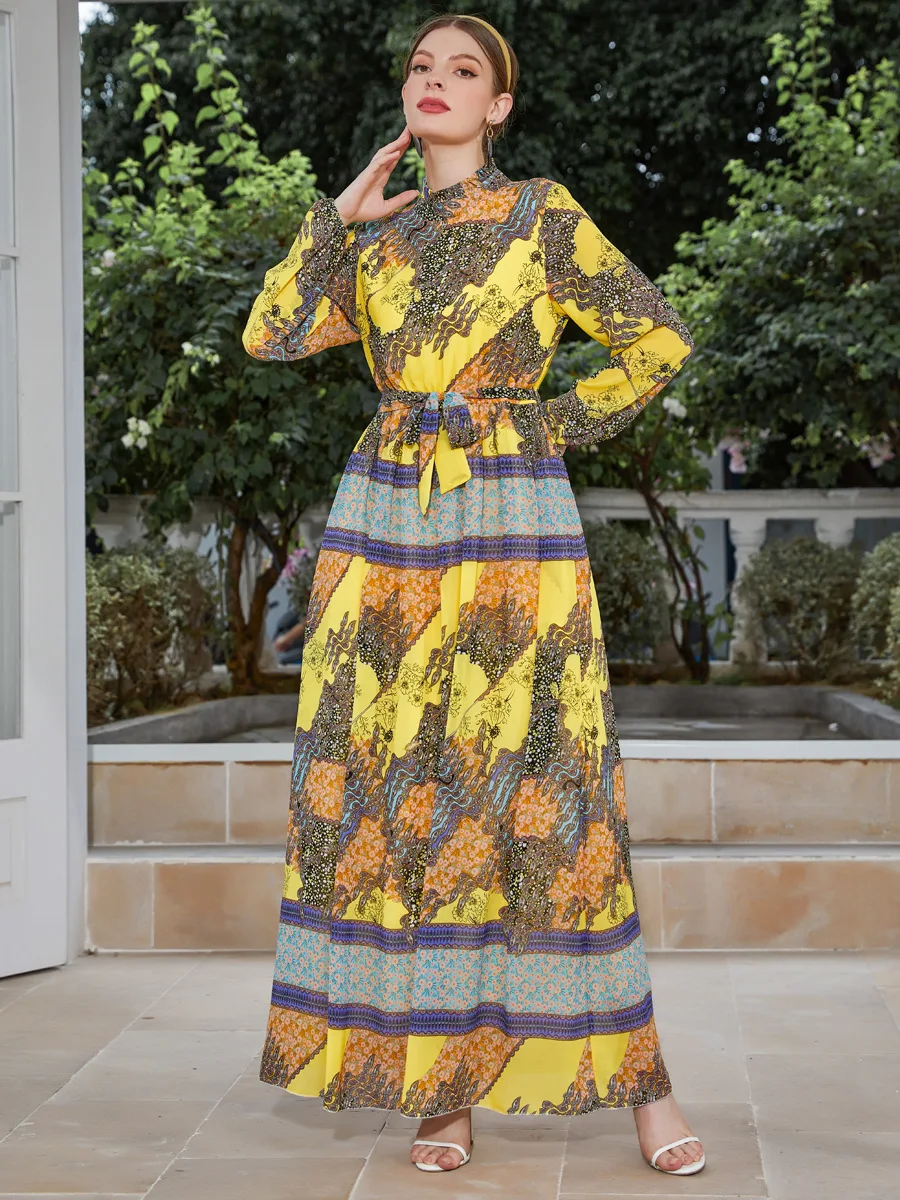 

Марокканское мусульманское женское платье, Abaya Eid 2023, Рамадан с длинным рукавом, арабское платье, марокканская женщина, кафтан, Абайи