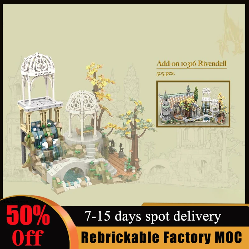 

Новинка 505, шт., строительные блоки Rivendell on10316, Индивидуальные строительные блоки MOC Street View, детские строительные блоки на день рождения