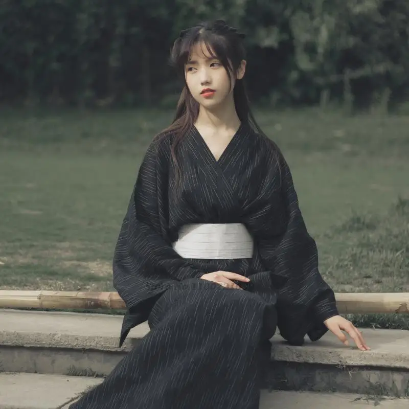 Кимоно женское в японском стиле, винтажное традиционное льняное кимоно из хлопка, в традиционном японском стиле, юката, 2022