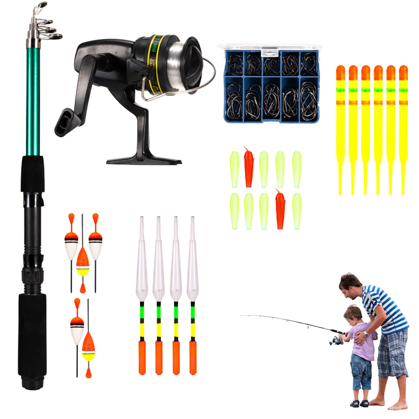 

Portable Toddler Fishing Pole Telescopic Kids Fishing Rod And Reel For Boys And Girls Kids Fishing Gear Tackle Set For Boys