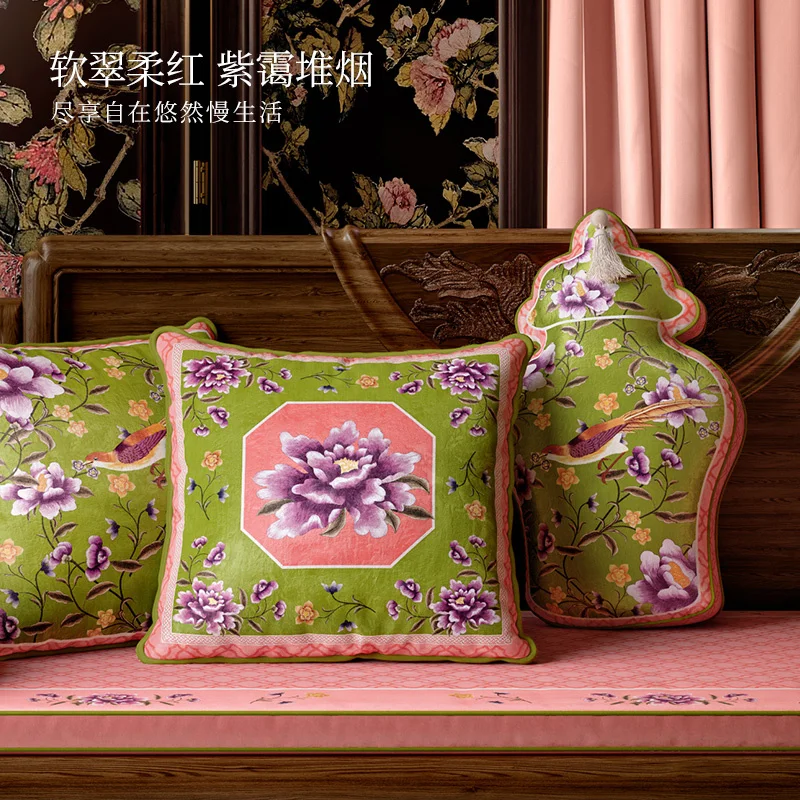 Экзотическая подушка с принтом пиона чехол для подушки новый китайский стиль