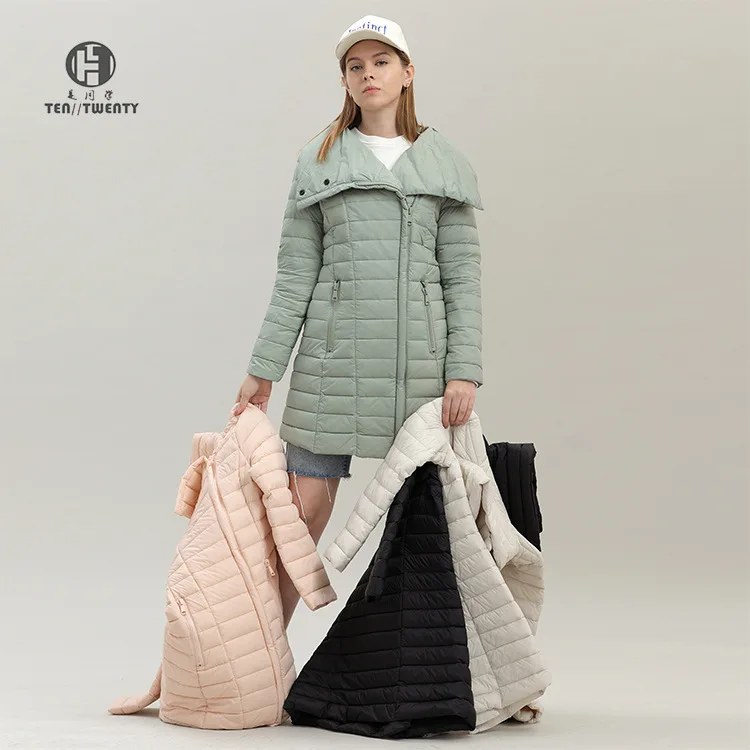 Clothing Winter Women's Outerwear Women's 90 White Duck Down Medium length Down Coat Women