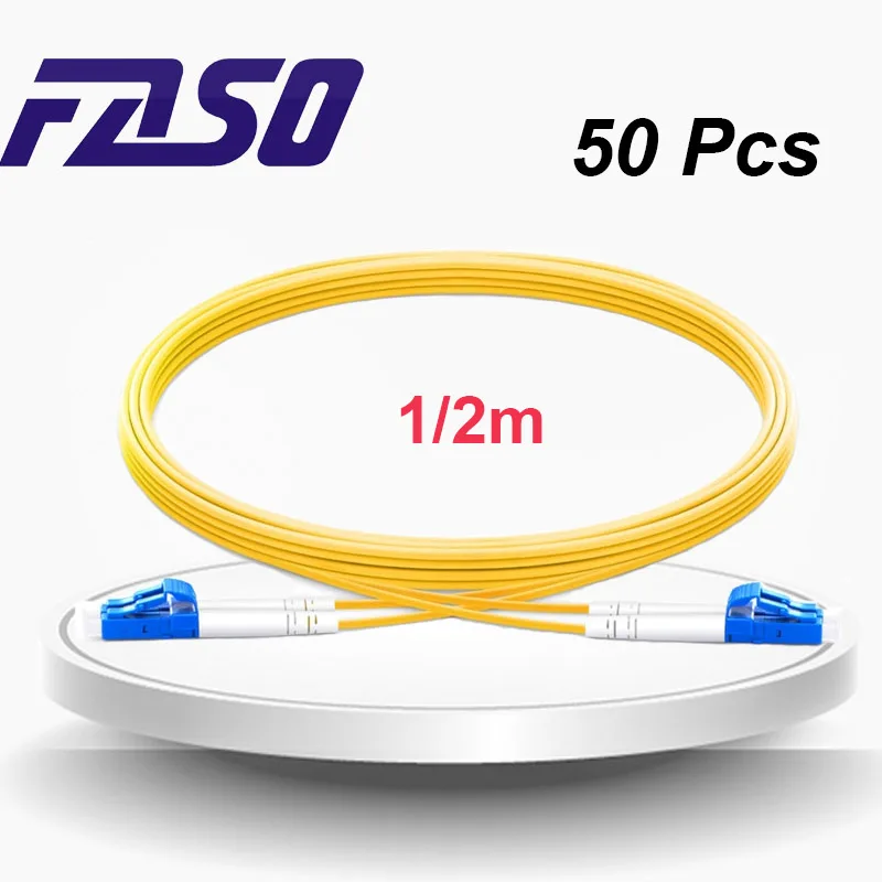 

Фасо 50 шт. 1 м/2 м LC/UPC-LC/UPC DX Core оптический Волоконно-оптический перемычка одномодовый G652D волоконно-оптический патч-корд 3,0 мм желтый LSZH оболоч...