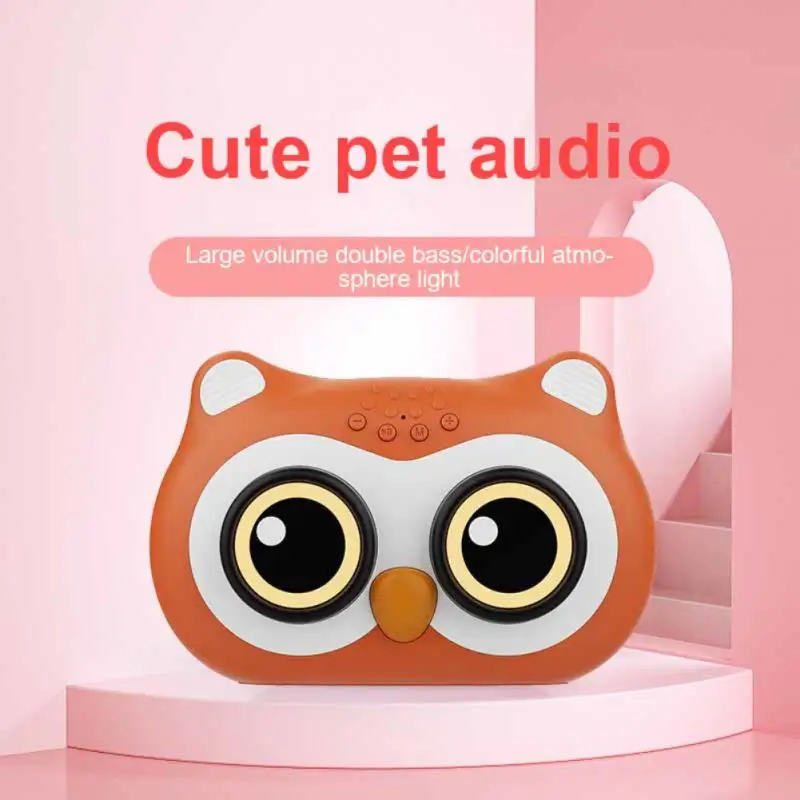 

Support U Disk Subwoofer Wireless Speaker Portable Led Light Bluetooth Speaker Mini Player Small Audio 1200mah Cat Head