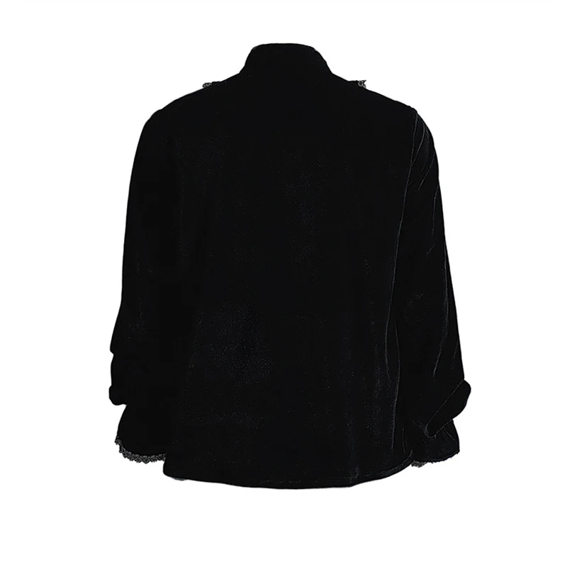 Бархатная Готическая рубашка в стиле панк-рейва средневековый винтажный