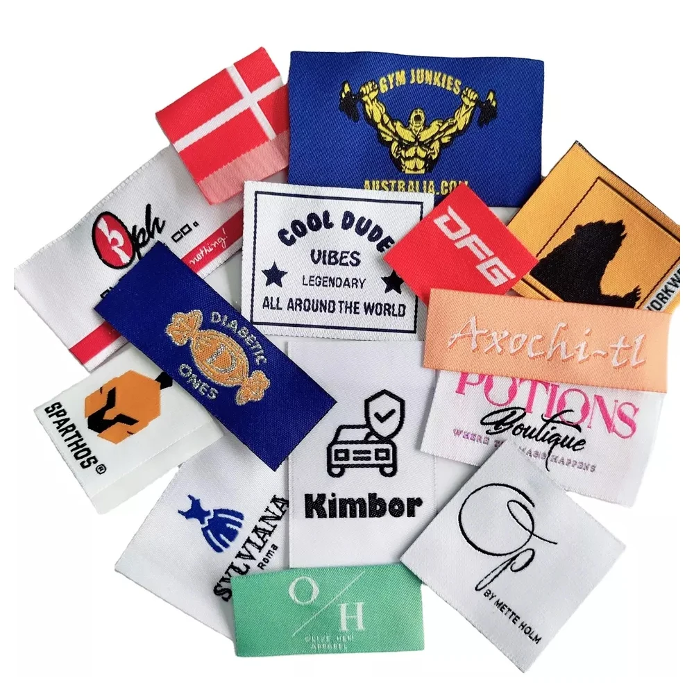 

High Grade Clothing Collar Tag Standard Custom Made Clothes Woven Label Garment Labels Side Tags manufacturers customized