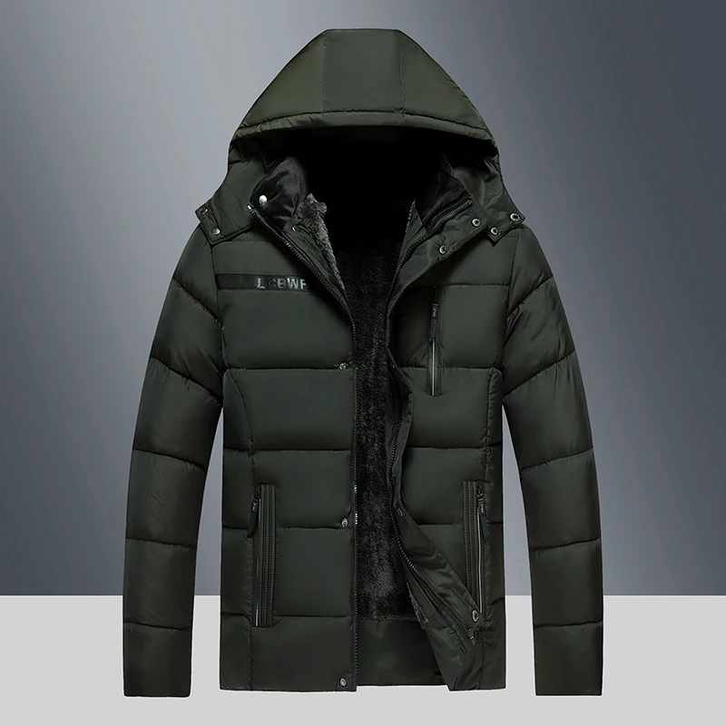 2022 New Winter Parkas Men Cotton Padded Brand Clothing Fashion Casual Slim Thick Warm Mens Coats Overcoats Male Clothes