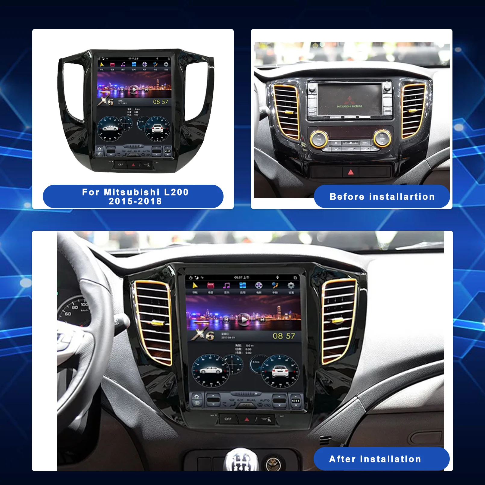 Мультимедийный плеер Carplay Android 11.0 Qualcomm 665 автомобильное радио для MITSUBISHI L200 I200 2007-2017