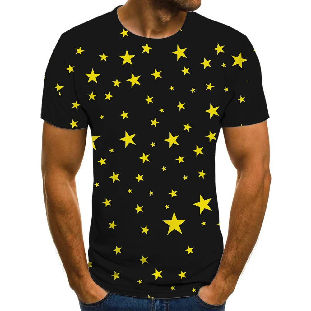 

Футболка мужская и женская с 3D-принтом звездного неба, повседневная забавная уличная одежда, весна-лето