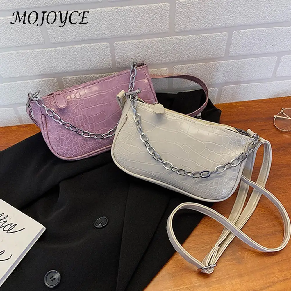 

Fashion PU Leather Handbags Women Stylish Zipper Shoulder Bag Chain Handbag for Shopper Leisure Crossbody Pouch