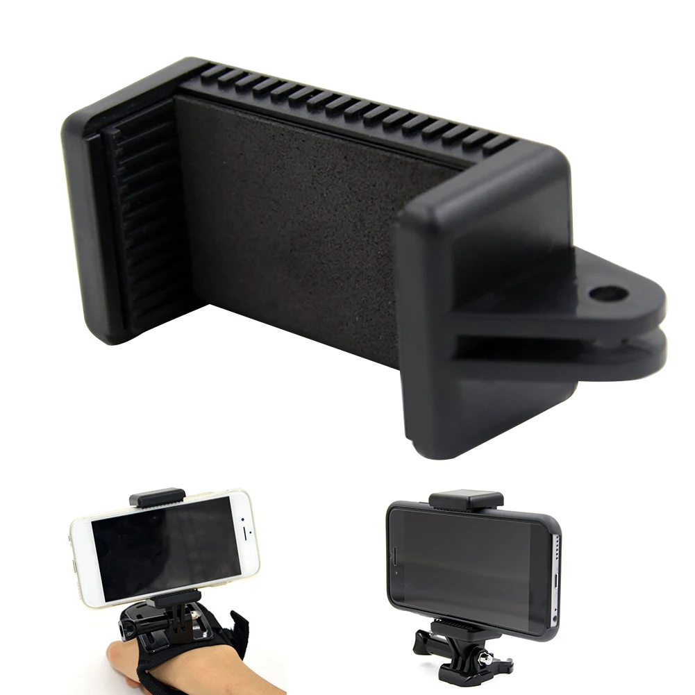 

Зажим для камеры, аксессуар, кронштейн, селфи-Палка с отверстием для винта 1/4, регулируемый черный держатель для телефона, подставка, Монопод...