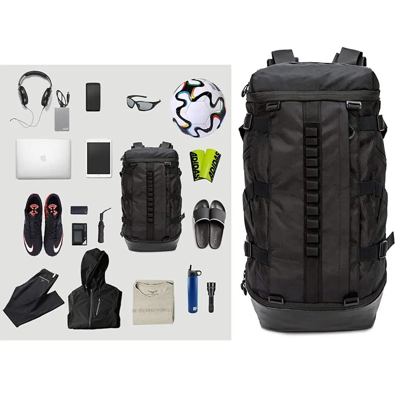 Basketball Backpack with ball compartment School Student Laptop Bookbag Travel Daypack for Soccer Volleyball Football Baseball H