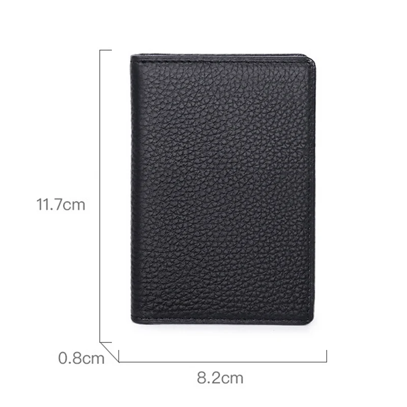 2022 Luxury RFID Bifold Small Card Wallet for Men Genuine Leather Slim Solid Bank Card ID Holder Purse Men's Credit Card Holders images - 6
