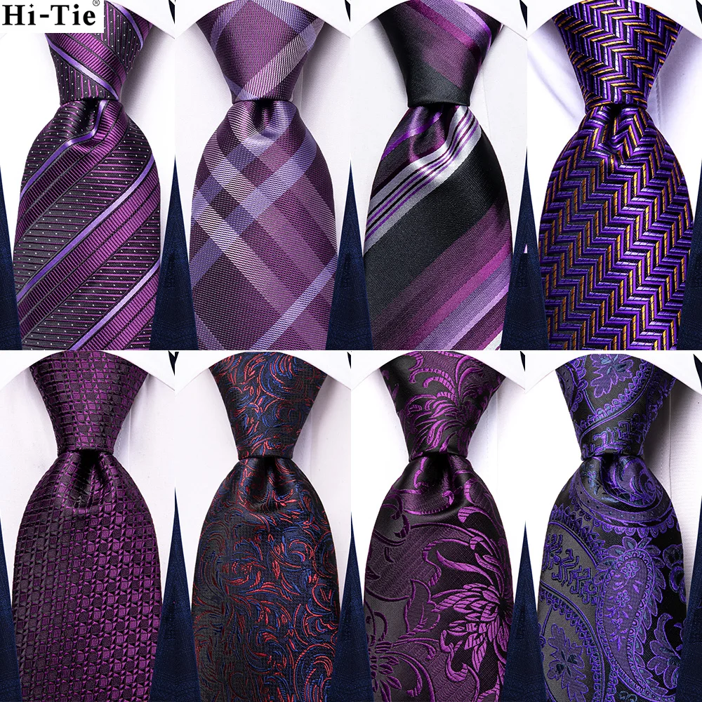 

Привет-Галстук Пейсли Фиолетовый Элегантный мужской галстук шелковый галстук для мужчин платок запонки Свадебная вечеринка Бизнес Мода фирменный дизайн