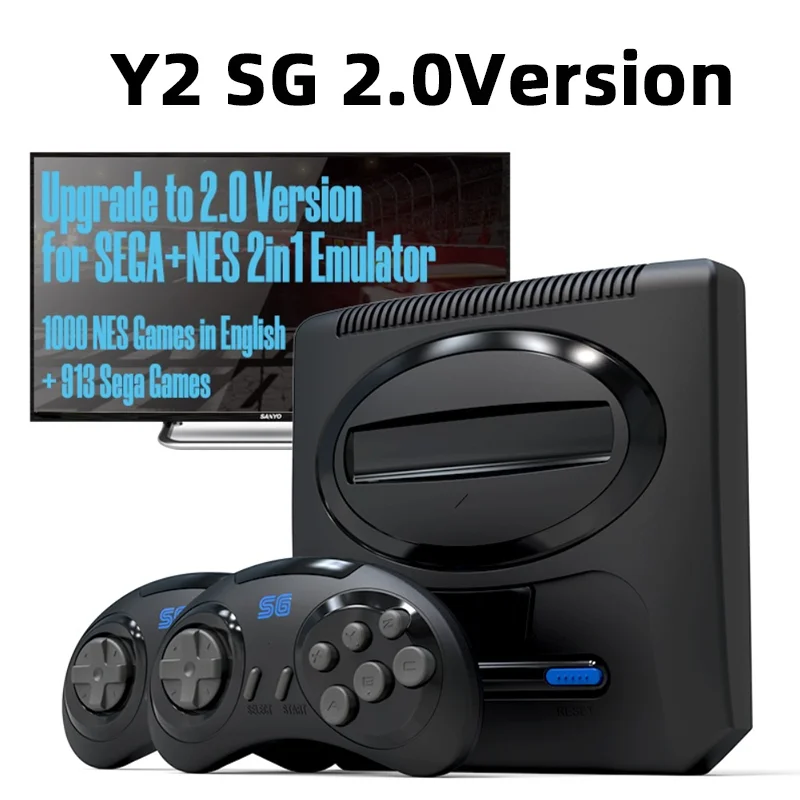 

Новинка 2,0, ретро игровая консоль Y2SG, 16-битная консоль MD Sega, английские игры, HD выход, беспроводной контроллер, ТВ, видеоигры 2022