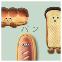 kawaii cat fan mood bread cartoon pen bag simple lovely toast personality funny creative students school stationery bag
