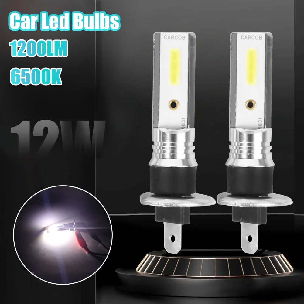 

1Pair H1 Car Led Headlight Bulbs 1200LM Super Bright Car Led Fog Light 6500K-7500K 12V-24V White Lamp Auto Driving Lights