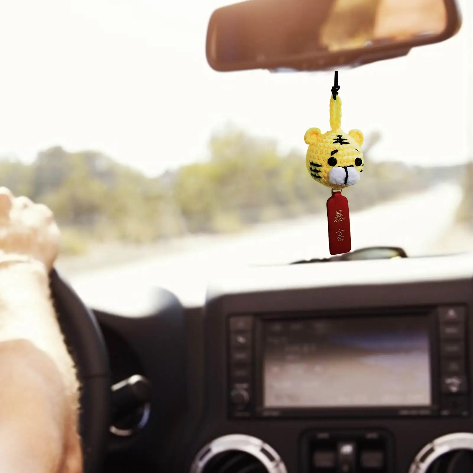 

Cute Automobile Hanging Pendant Ornament Car Interior Decoration Personality Lucky Tiger Rearview Mirror Car Accessories