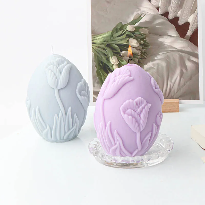 

Morning Glory Relief Egg Candle Silicone Mold DIY Flower Candle Making Soap Resin Plaster Mould Cake Chocolate Molds Craft Gifts