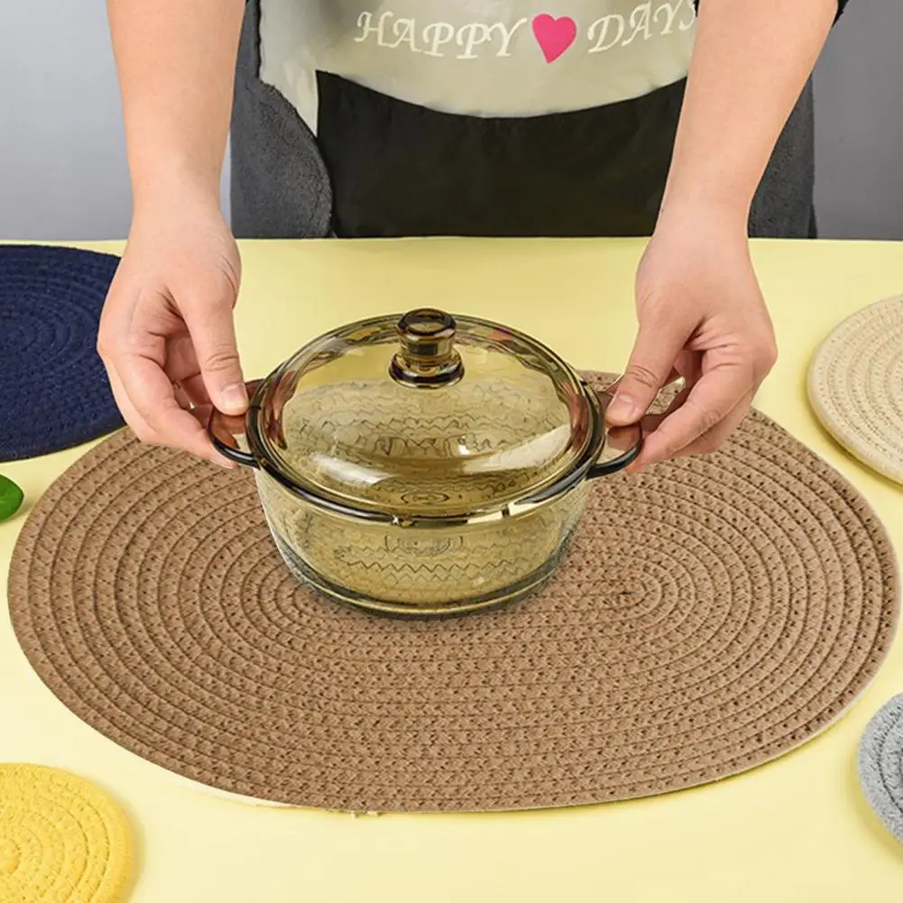 

Reusable Placemat Simplicity No Deformation Kitchen Desktop Plate Mat Cotton Insulation Pad Kitchen Supplies