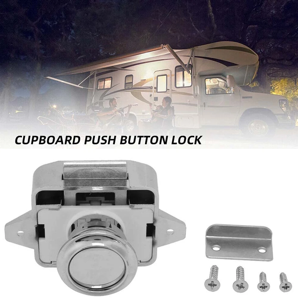 

1Pc Button Catch Lock Camper Caravan Latch W/ Screws 26mm Cut Hole Diameter 15/18mm Door Thickness Zinc Alloy For Yacht Boat RV