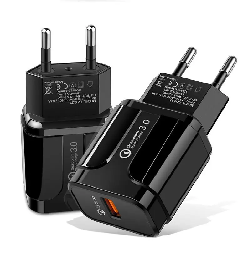 

10pcs/lot Quick Charge USB QC3.0 Fast Charging EU/US Plug Adapter USB Wall Charger For iPhone Samsung Xiaomi