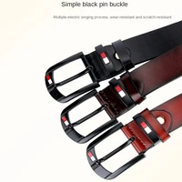 mens belt simple black pin buckle belts retro casual faux leather designer cowboy all match belts men length 95cm 125cm